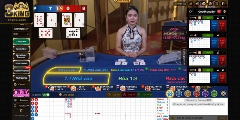 Trải nghiệm Baccarat trực tuyến